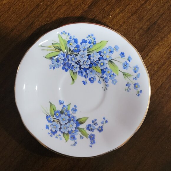 Vintage Windsor Blue Floral Teacup and Saucer England - Picture 2 of 4